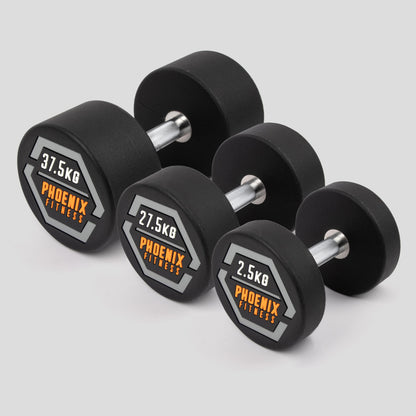 Rubber Cast Dumbbells (Pairs)