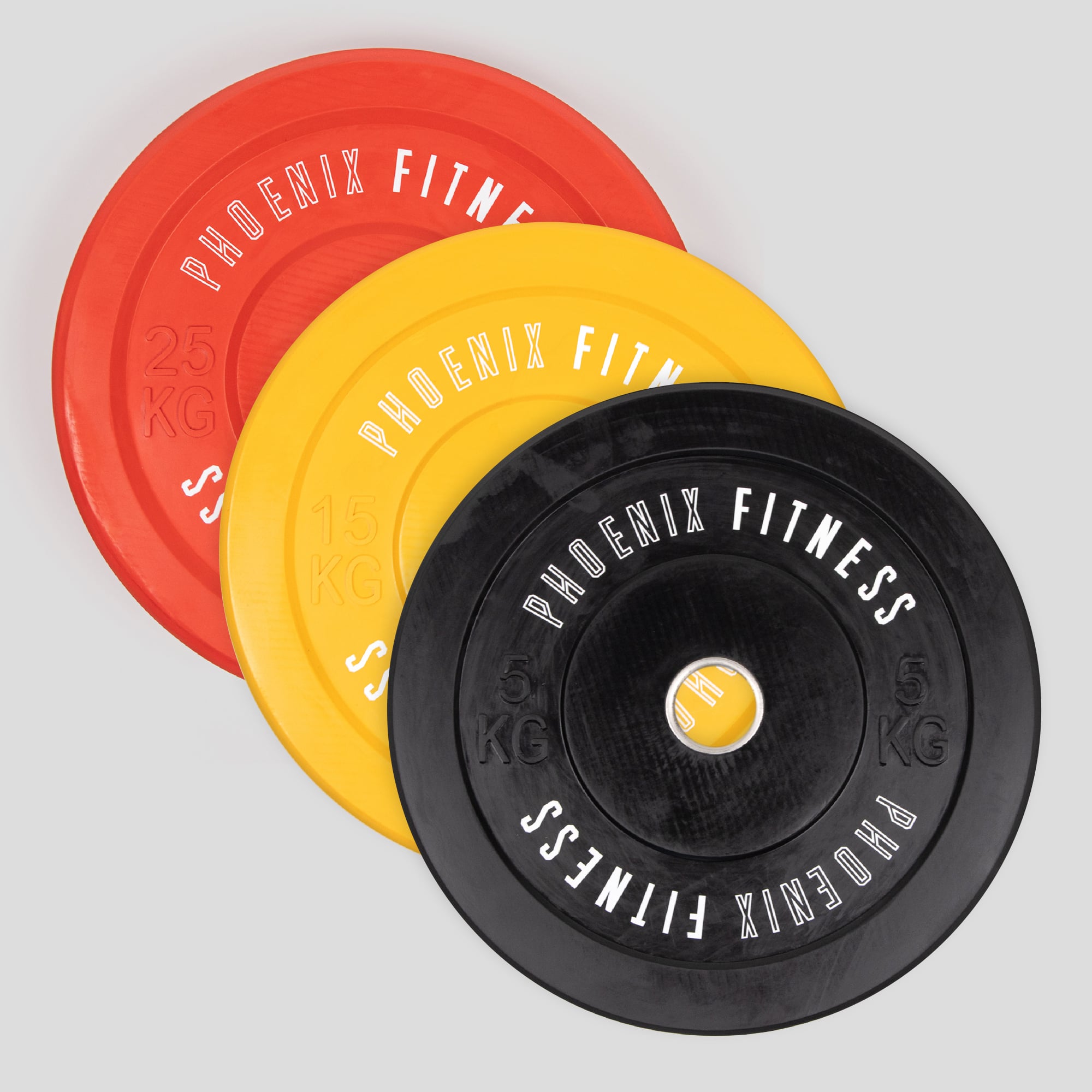 Bumper Plates 5kg Olympic Weight Plates for Barbell Dumbbell Pair Phoenix Fitness