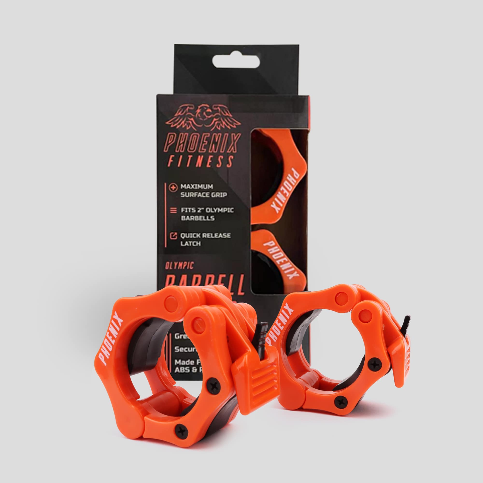 Olympic 2-inch Barbell Clamps - Orange